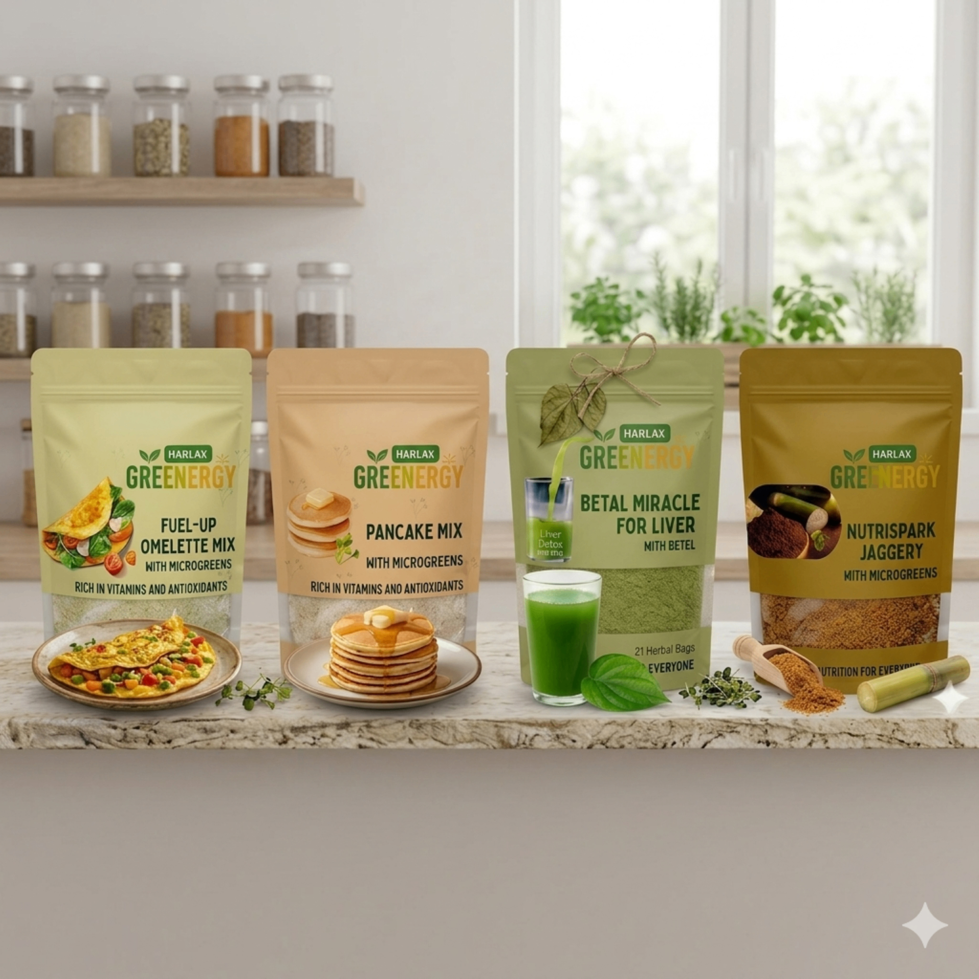 Harlax Greenergy microgreens product line